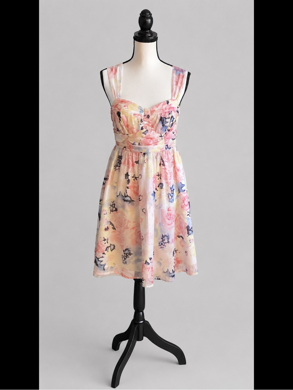 Candie's Pastel Floral Sweetheart Sundress in Pink and Blue